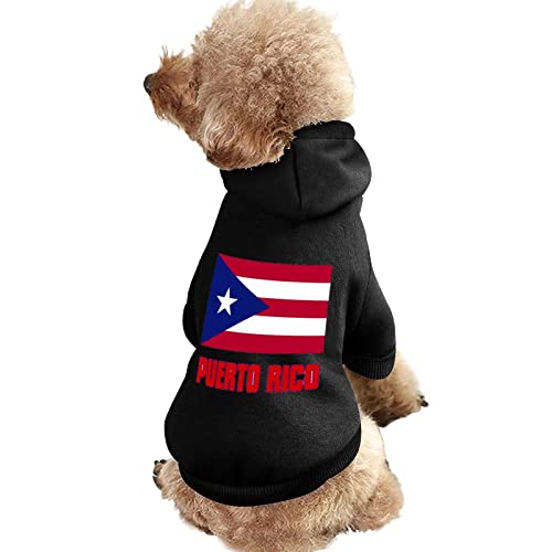 Hunde- und Katzenkostüme mit Puerto-Rico-Flaggen, süßer Haustier-Kapuzenanzug mit Hut, niedliche Outfits, Kleidung von NLWQEKV