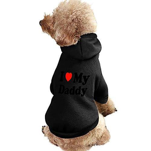 „I Love My Daddy Dog“-Sweatshirt, Warmer Haustier-Kapuzenpullover für Katzen und Hunde von NLWQEKV