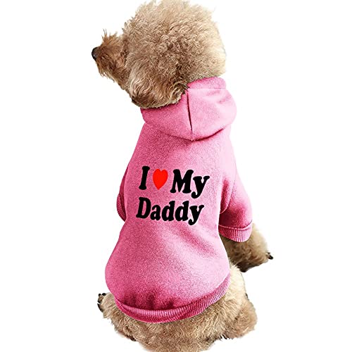 „I Love My Daddy Dog“-Sweatshirt, Warmer Haustier-Kapuzenpullover für Katzen und Hunde von NLWQEKV