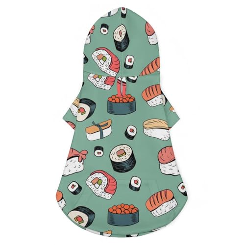 Japanisches Sushi, süßes Katzenkostüm, Hunde-Kapuzenpullover, Haustier-Outfit für kleine mittelgroße Hunde und Katzen, L Japanisches Sushi, süßes Katzenkostüm, Hunde-Kapuzenpullover, Haustier-Outfit für kleine mittelgroße Hunde und Katzen, L von NLWQEKV