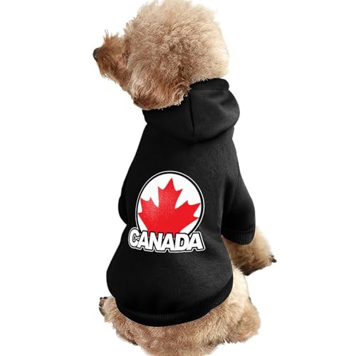 Kanada Maple Leaf Warmer Hunde-Kapuzenpullover, süßes Hundekostüm, Sweatshirt, gemütliche Haustierkleidung, XS von NLWQEKV