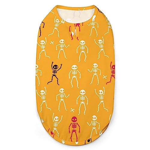 Lustige Skelett-Muster-Hundehemden, Haustier-Sweatshirt, Geburtstagsgeschenk, Kleidung, T-Shirt, ärmelloses Sommer-Tanktop für Welpen und Katzen Lustige Skelett-Muster-Hundehemden, Haustier-Sweatshirt, Geburtstagsgeschenk, Kleidung, T-Shirt, ärmelloses Sommer-Tanktop für Welpen und Katzen von NLWQEKV