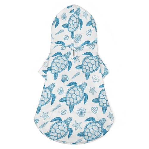 Meeresschildkröte und Muscheln, süßes Katzenkostüm, Hunde-Kapuzenpullover, Haustier-Outfit für kleine mittelgroße Hunde und Katzen, 2XL Meeresschildkröte und Muscheln, süßes Katzenkostüm, Hunde-Kapuzenpullover, Haustier-Outfit für kleine mittelgroße Hunde und Katzen, 2XL von NLWQEKV