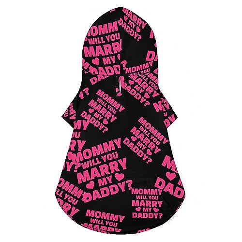 Mommy Will You Marry My Daddy Hunde-Kapuzenpullover, luxuriöse Hundekleidung, Winter-Hundejacke, Haustierkleidung, Kapuzenpullover, französische Bulldogge, Teddy, Mops, Welpenkleidung, XL Mommy Will You Marry My Daddy Hunde-Kapuzenpullover, luxuriöse Hundekleidung, Winter-Hundejacke, Haustierkleidung, Kapuzenpullover, französische Bulldogge, Teddy, Mops, Welpenkleidung, XL von NLWQEKV