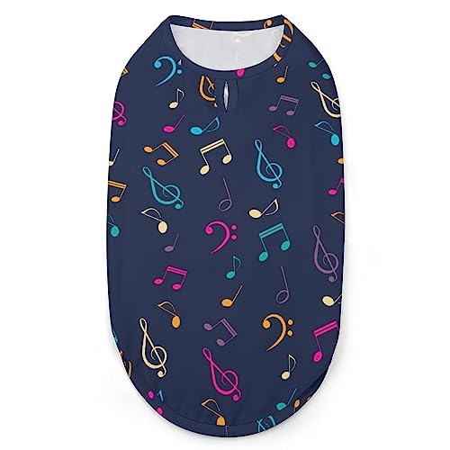 Musiknoten und Notenschlüssel-Hundehemden, Haustier-Sweatshirt, Geburtstagsgeschenk, Kleidung, T-Shirt, ärmelloses Sommer-Tanktop für Welpen und Katzen Musiknoten und Notenschlüssel-Hundehemden, Haustier-Sweatshirt, Geburtstagsgeschenk, Kleidung, T-Shirt, ärmelloses Sommer-Tanktop für Welpen und Katzen von NLWQEKV
