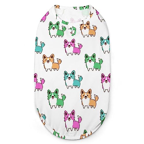 Muster im Pixel-Art-Stil mit walisischen Corgi-Hunde-Shirts, Haustier-Sweatshirt, Geburtstagsgeschenk, Kleidung, T-Shirt, ärmelloses Sommer-Tanktop für Welpen und Katzen Muster im Pixel-Art-Stil mit walisischen Corgi-Hunde-Shirts, Haustier-Sweatshirt, Geburtstagsgeschenk, Kleidung, T-Shirt, ärmelloses Sommer-Tanktop für Welpen und Katzen von NLWQEKV