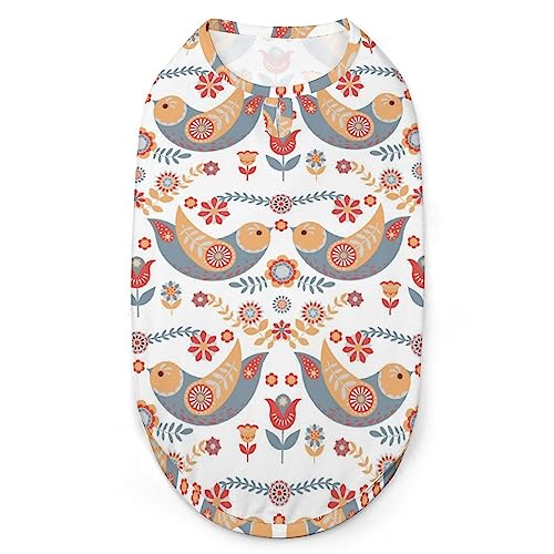 Nordische Volkskunst, Blumen und Vögel, Hunde-Shirts, Haustier-Sweatshirt, Geburtstagsgeschenk, Kleidung, T-Shirt, ärmellos, Sommer-Tanktop für Welpen und Katzen Nordische Volkskunst, Blumen und Vögel, Hunde-Shirts, Haustier-Sweatshirt, Geburtstagsgeschenk, Kleidung, T-Shirt, ärmellos, Sommer-Tanktop für Welpen und Katzen von NLWQEKV