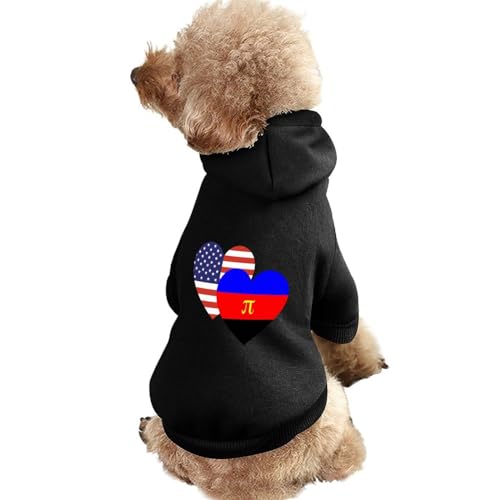 PI American Heart Flag Warmer Hunde-Kapuzenpullover, süßes Hundekostüm-Sweatshirt, gemütliche Haustierkleidung, L von NLWQEKV