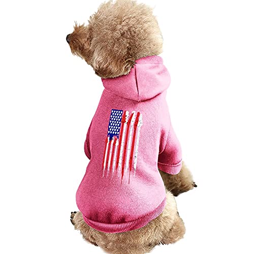 Patriotisches Gitarren-Flaggen-Amerika-Liebhaber-Hunde-Sweatshirt, warmes Haustier-Kapuzenpullover für Katzen und Hunde von NLWQEKV