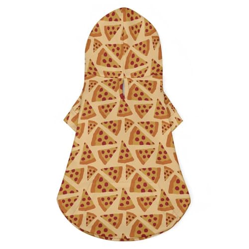 Pepperoni Pizza Süßes Katzenkostüm Hunde-Kapuzenpullover Haustier-Outfit für kleine mittelgroße Hunde Katzen L von NLWQEKV