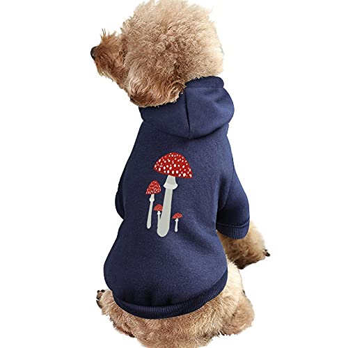 Pilze Red Art Hunde-Sweatshirt, Warmer Haustier-Kapuzenpullover für Katzen und Hunde von NLWQEKV