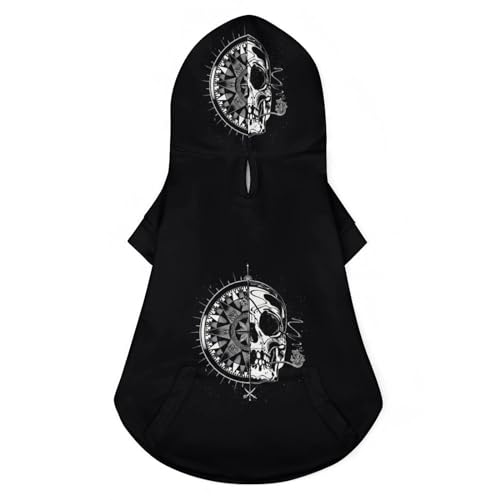 Piraten-Schädel-Kompass-Haustier-Kapuzenpullover, Bedruckt, Haustier-Kleidung, Warmer Pullover, Pullover, Haustier-Jacke für Hund und Katze, XL Piraten-Schädel-Kompass-Haustier-Kapuzenpullover, Bedruckt, Haustier-Kleidung, Warmer Pullover, Pullover, Haustier-Jacke für Hund und Katze, XL von NLWQEKV
