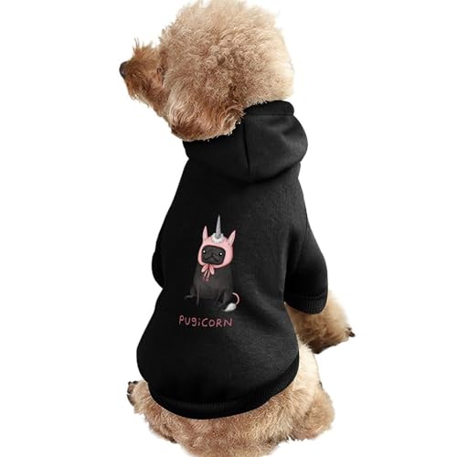 Pugicorn Warmer Hunde-Kapuzenpullover, süßes Hundekostüm, Sweatshirt, gemütliche Haustierkleidung, 2XL von NLWQEKV