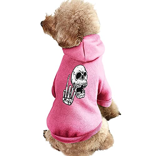 Rock 'N Roll Skull Hunde-Sweatshirt, Warmer Haustier-Kapuzenpullover für Katzen und Hunde von NLWQEKV
