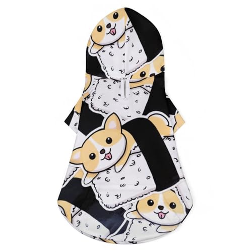 Schönes Chihuahua Sushi, süßes Katzenkostüm, Hunde-Kapuzenpullover, Haustier-Outfit für kleine und mittelgroße Hunde, Katzen, M von NLWQEKV
