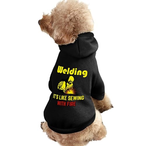 Schweißen, es ist wie Nähen mit Feuer, Warmer Hunde-Kapuzenpullover, süßes Hundekostüm-Sweatshirt, gemütliche Haustierkleidung, 2XL Schweißen, es ist wie Nähen mit Feuer, Warmer Hunde-Kapuzenpullover, süßes Hundekostüm-Sweatshirt, gemütliche Haustierkleidung, 2XL von NLWQEKV