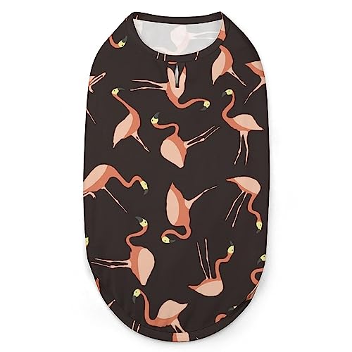 Tropisches Vogel-Flamingo-Hundehemd, Haustier-Sweatshirt, Geburtstagsgeschenk, Kleidung, T-Shirt, ärmelloses Sommer-Tanktop für Welpen und Katzen von NLWQEKV
