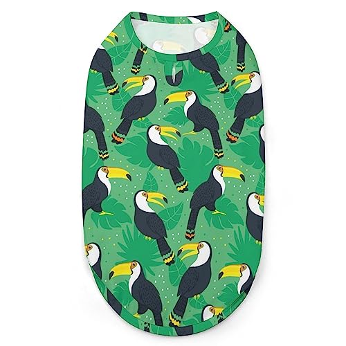 Tukane und Dschungelblätter, Hunde-Shirts, Haustier-Sweatshirt, Geburtstagsgeschenk, Kleidung, T-Shirt, ärmelloses Sommer-Tanktop für Welpen und Katzen Tukane und Dschungelblätter, Hunde-Shirts, Haustier-Sweatshirt, Geburtstagsgeschenk, Kleidung, T-Shirt, ärmelloses Sommer-Tanktop für Welpen und Katzen von NLWQEKV