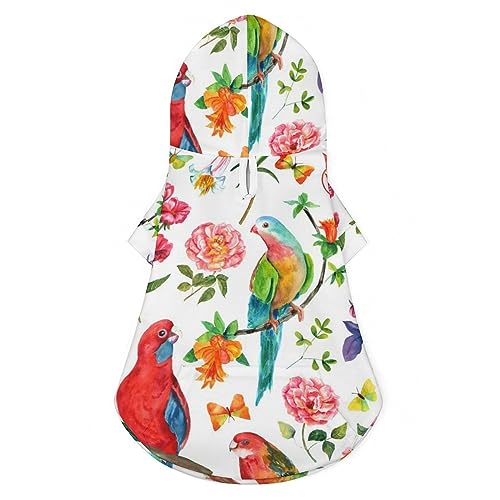 Vögel, Rosen, Blumen und Schmetterlinge Hunde-Kapuzenpullover, luxuriöse Hundekleidung, Winter-Hundejacke, Haustierkleidung, Kapuzenpullover, französische Bulldogge, Teddy, Mops, Welpenkleidung, L Vögel, Rosen, Blumen und Schmetterlinge Hunde-Kapuzenpullover, luxuriöse Hundekleidung, Winter-Hundejacke, Haustierkleidung, Kapuzenpullover, französische Bulldogge, Teddy, Mops, Welpenkleidung, L von NLWQEKV