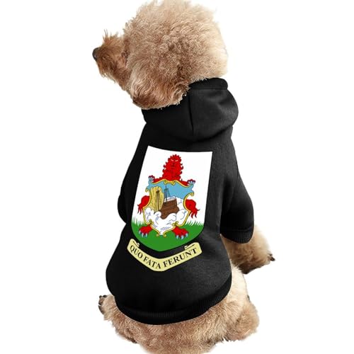 Wappen von Bermuda Warmer Hunde-Kapuzenpullover Niedliches Hundekostüm-Sweatshirt Gemütliche Haustierkleidung XS von NLWQEKV