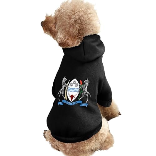 Wappen von Botswana Warmer Hunde-Kapuzenpullover Niedliches Hundekostüm-Sweatshirt Gemütliche Haustierkleidung L von NLWQEKV