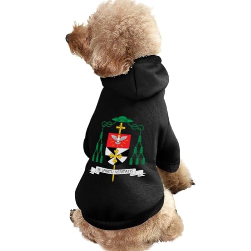 Wappen von Dominic Warmer Hunde-Kapuzenpullover, süßes Hundekostüm-Sweatshirt, gemütliche Haustierkleidung, L von NLWQEKV