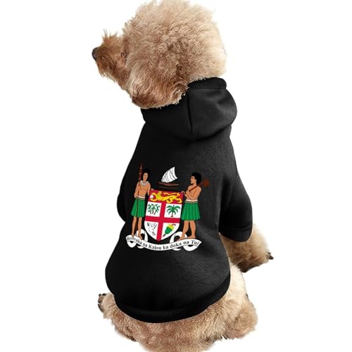 Wappen von Fidschi Warmer Hunde-Kapuzenpullover, süßes Hundekostüm-Sweatshirt, gemütliche Haustierkleidung, 2XL von NLWQEKV