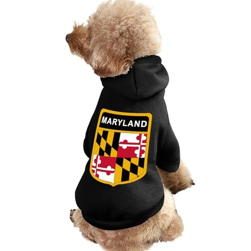 Warmer Hunde-Kapuzenpullover mit Maryland-Flagge, süßes Hundekostüm-Sweatshirt, gemütliche Haustierkleidung, S Warmer Hunde-Kapuzenpullover mit Maryland-Flagge, süßes Hundekostüm-Sweatshirt, gemütliche Haustierkleidung, S von NLWQEKV