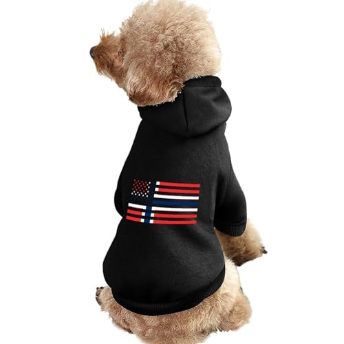 Warmer Hunde-Kapuzenpullover mit norwegischer amerikanischer Flagge, süßes Hundekostüm-Sweatshirt, gemütliche Haustierkleidung, S von NLWQEKV
