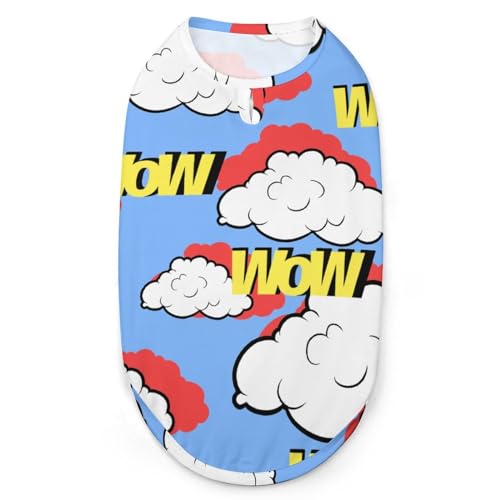 Wow White Clouds Haustierkleidung, Welpenweste, modische Hundejacke für kleine und mittelgroße Hunde, S von NLWQEKV
