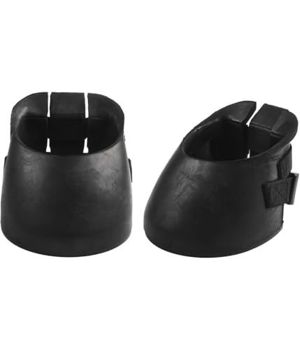 NMJHEVX 129 x 128 mm Hufeisenstiefel, Gummi-Überschuhe, Schutz der Pferdehufe, Beschleunigen Sie die Wundheilung, Schwarz, 2 Stück von NMJHEVX