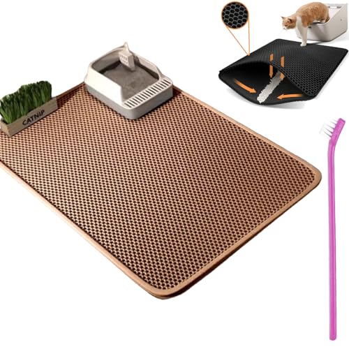 Adorapaws Cat Litter Trap Mat, Adorapaws Cat Mats for Litter, Mess Free Litter Mat for Cats Adorapaw, Waterproof, Easy Clean, Collect Fallen Cat Litter (Brown, 30cm*45cm) von NNBWLMAEE