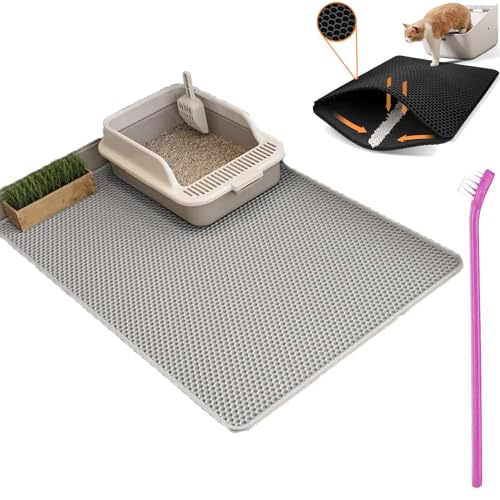 Adorapaws Cat Litter Trap Mat, Adorapaws Cat Mats for Litter, Mess Free Litter Mat for Cats Adorapaw, Waterproof, Easy Clean, Collect Fallen Cat Litter (Gray, 40cm*50cm) von NNBWLMAEE