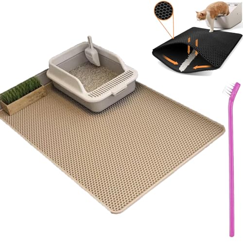 Adorapaws Cat Litter Trap Mat, Adorapaws Cat Mats for Litter, Mess Free Litter Mat for Cats Adorapaw, Waterproof, Easy Clean, Collect Fallen Cat Litter (Khaki, 45cm*60cm) von NNBWLMAEE