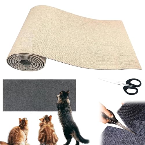 Asisumption Kratzmatte Für Katzen, Kratzmatte Katze, Kratzmatte Selbstklebend, Kratzmatte Katze Wand, Katzen Kratzmatte für Kratzbäume, Möbel, Kratzbäume, Couchschutz (Khaki, 30cm*1m) von NNBWLMAEE