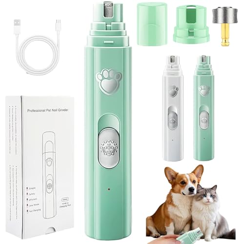 Concertchop Dog Nail Grinder, Concertchop Nail Trimmer, Pet Paws Grooming Smoothing Tool, 3 Grinding Modes & 2 Levels, Ultra-Quiet Operation, USB Rechargeable, for All Dogs & Cats (Green) von NNBWLMAEE