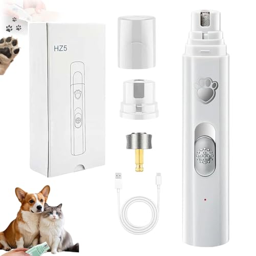 Concertchop Nail Trimmer, Concertchop Dog Nail Grinder, USB Rechargeable, Zero Ouch, for All Dogs & Cats, Pet Paws Grooming Smoothing Tool (White) von NNBWLMAEE
