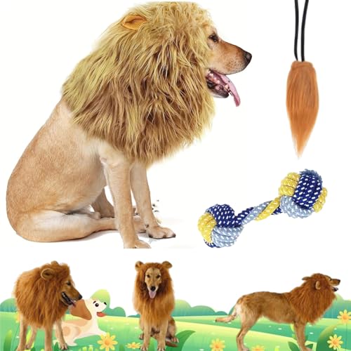 Lion Mane for Dog, Dog Lion Mane Costume, Lion Wig for Dogs, Black Lions Mane for Dogs, Lion Mane Wig for Dogs, Realistic Funny Pet Wig Clothes for Medium to Large Sized Dogs (3#, with Toil) von NNBWLMAEE