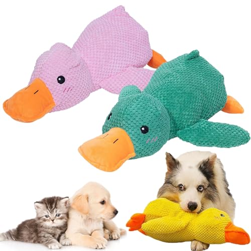 NNBWLMAEE 2024 New The Mellow Dog, Mellow Dog Calming Duck, Zentric Quack-Quack Duck Dog Toy, Cute No Stuffing Duck with Quacking Sound, Durable Squeaky Dog Toys for Indoor Dog (2pcs B) von NNBWLMAEE