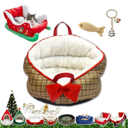 NNBWLMAEE Cat Sleigh Bed, Christmas Sleigh Cat Bed with Non-Slip Bottom, Washable Christmas Dog Bed, Fuzzy Holiday Cat Bed, Keep Warm & Super Soft, Fits an 18Inch Crate, for Dogs & Cats (Tote Bag) NNBWLMAEE Cat Sleigh Bed, Christmas Sleigh Cat Bed with Non-Slip Bottom, Washable Christmas Dog Bed, Fuzzy Holiday Cat Bed, Keep Warm & Super Soft, Fits an 18Inch Crate, for Dogs & Cats (Tote Bag) von NNBWLMAEE
