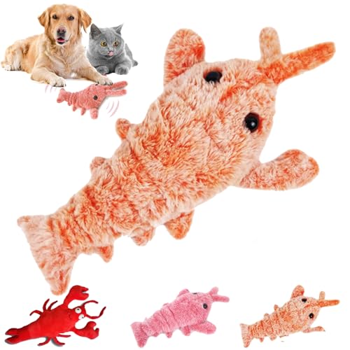 NNBWLMAEE Furry Fellow Interactive Dog Toy Lobster, Furry Fellow Wiggly Lobster Dog Toy, Floppy Lobster Interactive Dog Toy, Cute Plush Jumping Lobster Interactive Toy (Yellow) von NNBWLMAEE