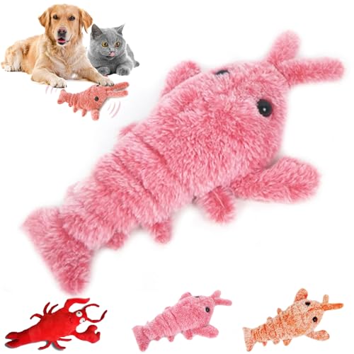 NNBWLMAEE Furry Fellow Interactive Dog Toy Lobster, Furry Fellow Wiggly Lobster Dog Toy, Floppy Lobster Interactive Dog Toy, Cute Plush Jumping Lobster Interactive Toy (pink) von NNBWLMAEE