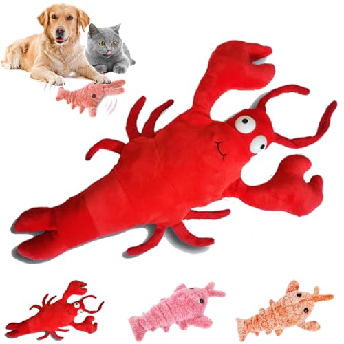 NNBWLMAEE Furry Fellow Interactive Dog Toy Lobster, Furry Fellow Wiggly Lobster Dog Toy, Floppy Lobster Interactive Dog Toy, Cute Plush Jumping Lobster Interactive Toy (red) von NNBWLMAEE
