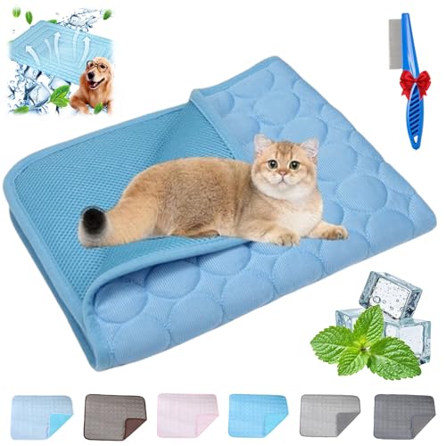 NNBWLMAEE Kittra Cooling Mat for Cats, Comfortable and Breathable Cooling Bed for Cat, Foldable Pet Coolings Pad, Washable Summer Pet Blanket with 3 Layer System Instant Cool Cats Dogs (A,XS) von NNBWLMAEE