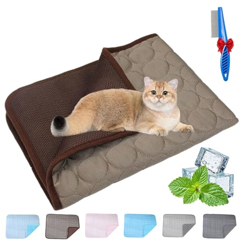 NNBWLMAEE Kittra Cooling Mat for Cats, Comfortable and Breathable Cooling Bed for Cat, Foldable Pet Coolings Pad, Washable Summer Pet Blanket with 3 Layer System Instant Cool Cats Dogs (B,M) von NNBWLMAEE