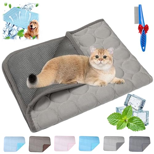NNBWLMAEE Kittra Cooling Mat for Cats, Comfortable and Breathable Cooling Bed for Cat, Foldable Pet Coolings Pad, Washable Summer Pet Blanket with 3 Layer System Instant Cool Cats Dogs (C,L) von NNBWLMAEE