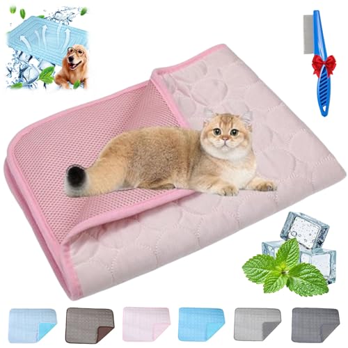 NNBWLMAEE Kittra Cooling Mat for Cats, Comfortable and Breathable Cooling Bed for Cat, Foldable Pet Coolings Pad, Washable Summer Pet Blanket with 3 Layer System Instant Cool Cats Dogs (E,XS) von NNBWLMAEE