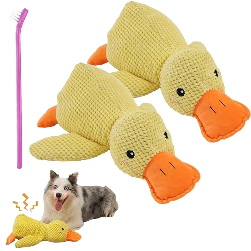 NNBWLMAEE Mintoblue Squeaky Duckling Dog Play Toy, The Mellow Dog, The Mellow Dog Duck, Duck Dog Toy, Dog Toy Duck with Squeaker (2 Pcs C) von NNBWLMAEE