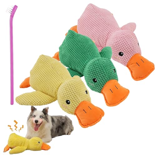 NNBWLMAEE Mintoblue Squeaky Duckling Dog Play Toy, The Mellow Dog, The Mellow Dog Duck, Duck Dog Toy, Dog Toy Duck with Squeaker (3 Pcs) von NNBWLMAEE
