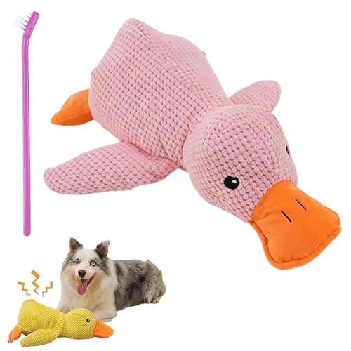 NNBWLMAEE Mintoblue Squeaky Duckling Dog Play Toy, The Mellow Dog, The Mellow Dog Duck, Duck Dog Toy, Dog Toy Duck with Squeaker (Pink) von NNBWLMAEE